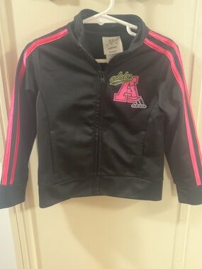 adidas Black Jacket with Pink and Neon Green Accents